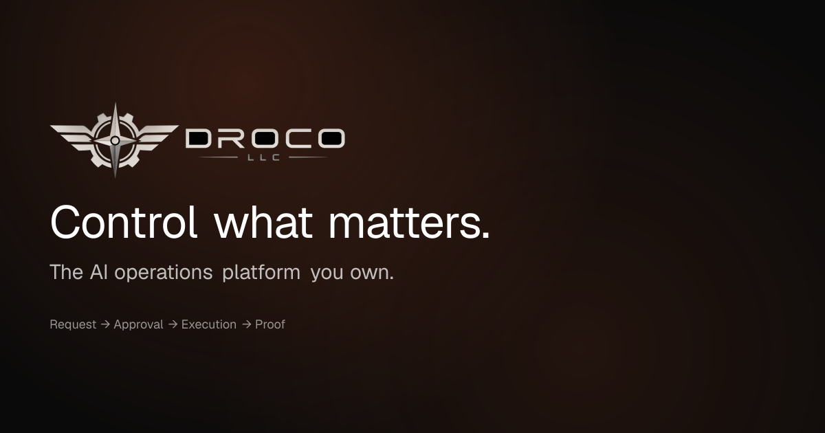 DROCO — The Sovereign Platform for AI Operations — DROCO